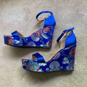 Bamboo Royal Blue Wedges